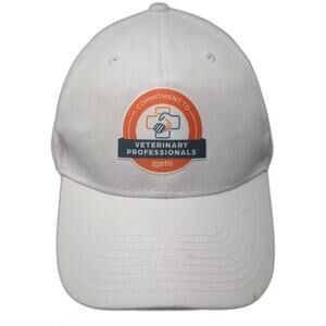 Hit Wear Baseball Cap White Orange One Size Strapback Zoetis Veterinary Logo Hat